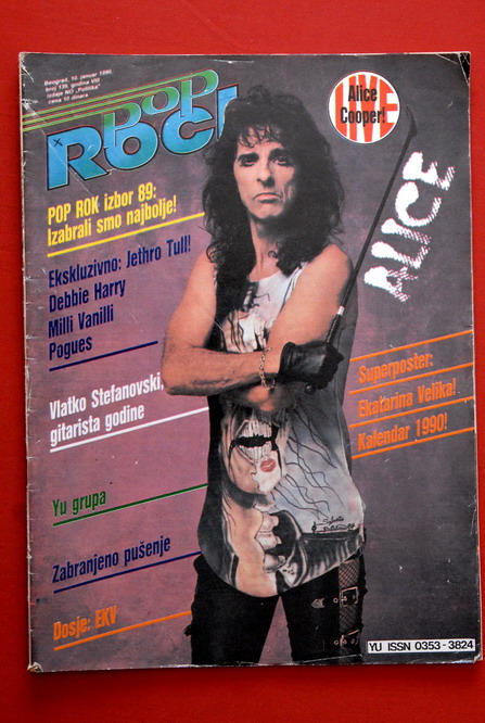 alice cooper on cover 1990 rare exyu magazine