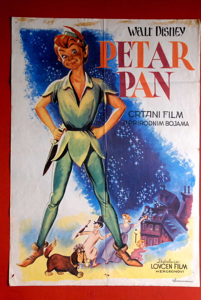 PETER PAN WALT DISNEY 1955 MEGA RARE ORIGINAL VINTAGE EXYUGO MOVIE ...