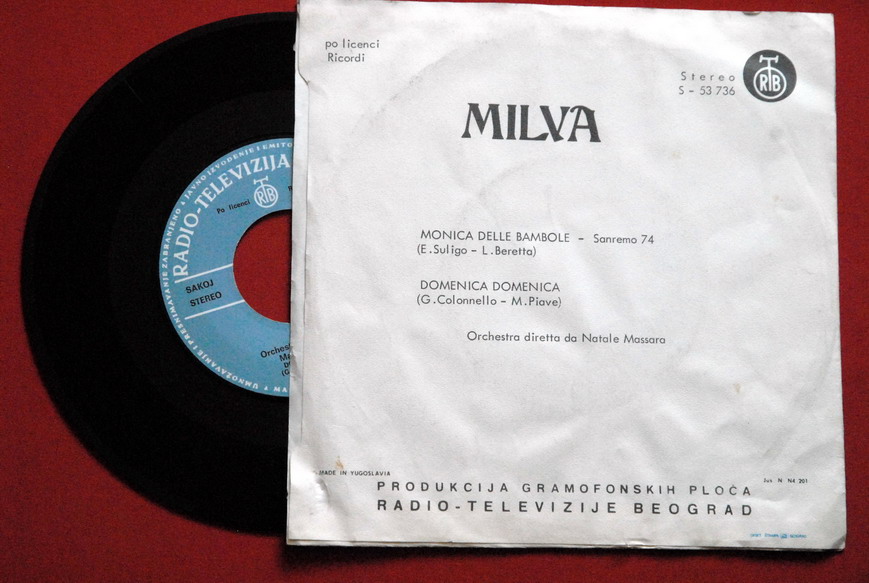 MILVA MONICA DELLE BAMBOLE SANREMO 74’ UNIQUE EXYU 7“PS  