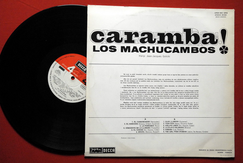 CARAMBA LOS MACHUCAMBOS EXYUGOSLAVIAN LP BOSSA NOVA  