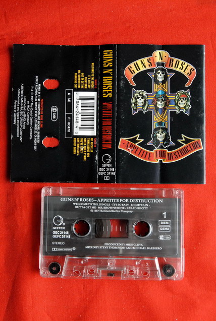 GUNS’N’ROSES APPETITE FOR D. 1987 GERMAN CASSETTE TAPE  