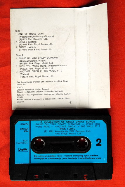 PINK FLOYD COLLECTION OF GREAT 1981 EXYU CASSETTE TAPE  