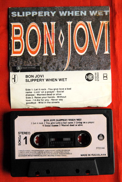 BON JOVI SLIPPERY WHEN WET 1986 EXYU CASSETTE TAPE  