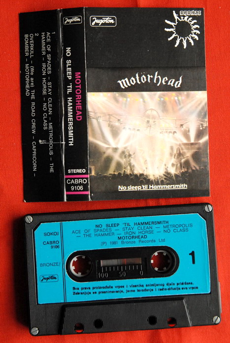 MOTORHEAD NO SLEEP‘TIL HAMMERSMITH EXYU CASSETTE TAPE  