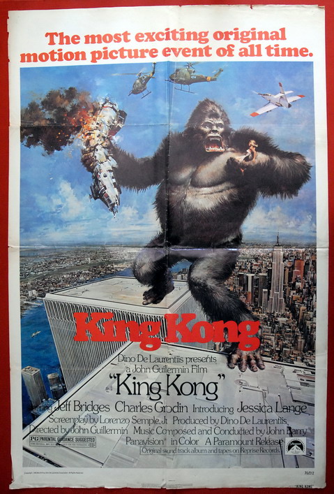 KING KONG TWIN TOWER JESSICA LANGE 1976 JEFF BRIDGES RARE USA 1SH MOVIE ...